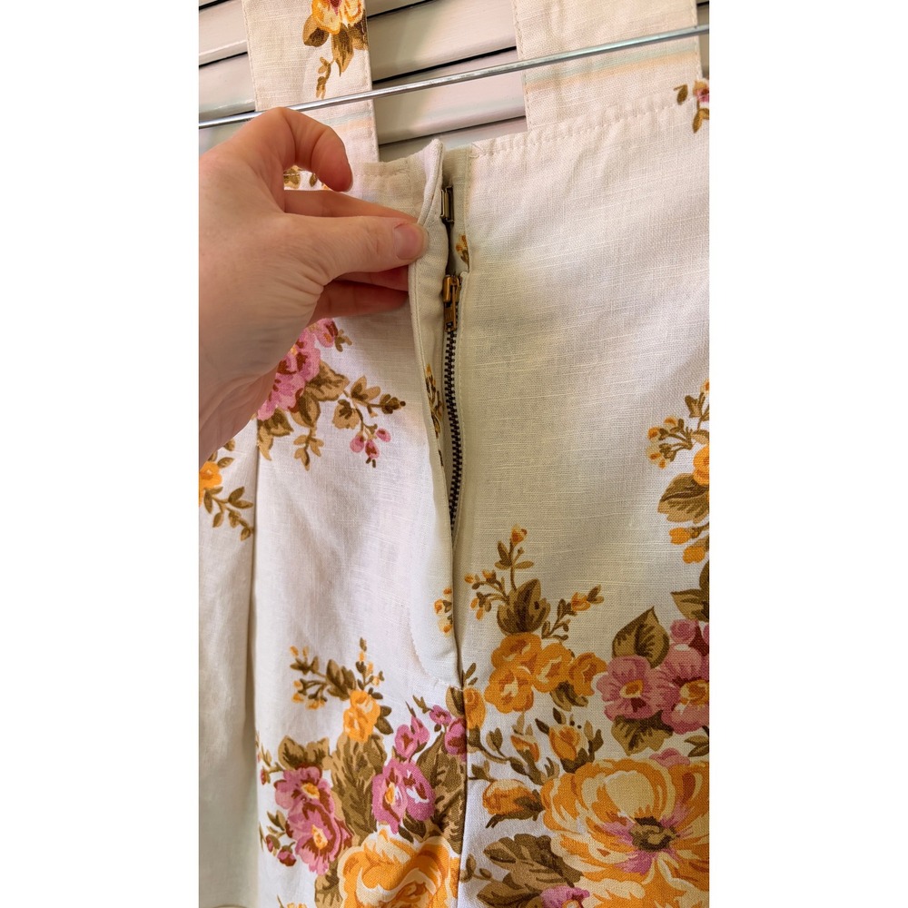 Sezane Women's Linen Shorts Paperbag Floral Belt US 8 / FR 40 - Picture 5 of 9
